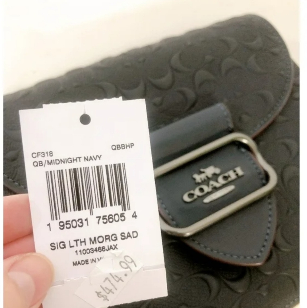 Coach Dark Embossed Leather Shoulder Bag - Picture 4 of 16
